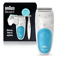 Braun Epilator Silk-épil 5 5-810, Hair Removal Device, Epilator for Women, Shaver & Bikini Trimmer, Cordless, Rechargeable, Wet & Dry