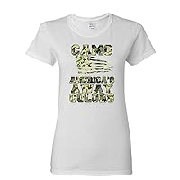 Ladies Camo America's Away Colors USA DT T-Shirt Tee