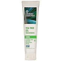 Tea Tree Oil & Fennel Toothpaste, 6.25 oz - Fluoride Free, Gluten Free, Vegan, Non-GMO - Oral Care with Baking Soda & Sea Salt for Healthy Teeth & Gums, Fresh Breath