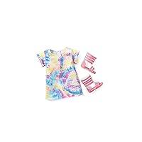 American Girl Truly Me 18-inch Doll Show Your Artsy Side Outfit with Tie Dye T-Shirt Dress and Pink Sandals, For Ages 6+