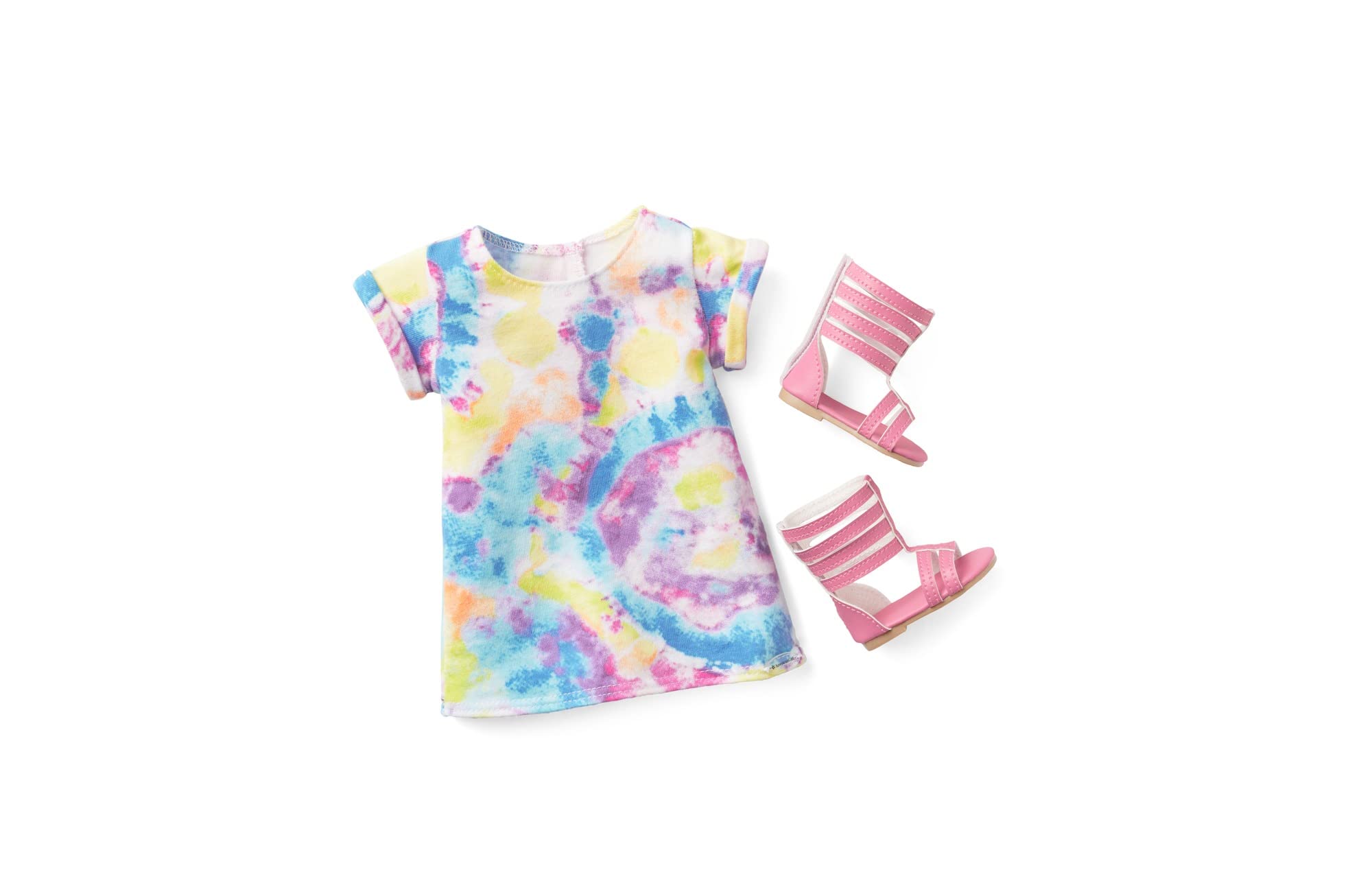 American Girl Truly Me Show Your Artsy Side Outfit for 18-inch Dolls with Tie Dye T-Shirt Dress