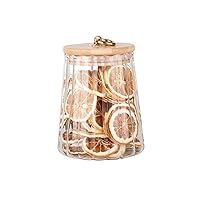 Irregular storage glass jars,Glass jar canisters with airtight lids，Wide mouth mason jars，Overnight oats jars，Cookie jar，Candy jar，Spice Jars With Bamboo Lids (Oval, 1-Pack)