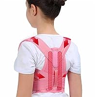 Adjustable Children Posture Corrector Back Support Belt Kids Orthopedic Corset for Kids Spine Back Lumbar Shoulder Braces Health (Color : Pink, Size : L for Weight 25-40kg)