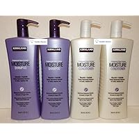 Kirkland Signature Professional Salon Formula Moisture Shampoo & Conditioner 33.8fl oz 1 litter (Four Bottles)