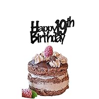 Happy19th Birthday Cake Topper Black Glitter 19 & Fabulous Cheers to 19 Years Old 19th Birthday Cake Pick for Celebrating 19th Birthday Anniversary Party Decorations Pre-Assembled (Black) (Black)