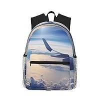 Beautiful Sky Airplane Backpack Laptop Men Business Work Casual Daypack Women Lightweight Travel Bag