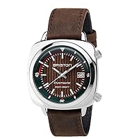 BRISTON Brown Clubmaster Diver Automatic Watch 18642.PS.D.10W.LVC, Green, Strap