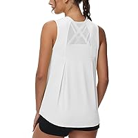 Attifall Women's Workout Tops for Women Mesh Sleeveless Yoga Shirts Athletic Running Tank Tops Cool-Dry Gym Shirts