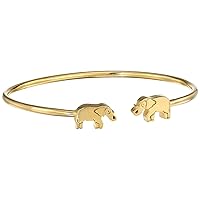 Alex and Ani Women's Elephant Cuff Bracelet, 14kt Gold Plated, Expandable