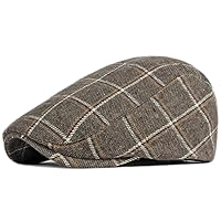 Qianuer Newsboy Hats for Men Flat Cap Adjustable Tweed Ivy Gatsby Cabbie Hat