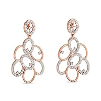 VVS Hypoallergenic Earrings 1.43 Ctw Natural Diamond With 14K White/Yellow/Rose Gold Drop Style Earrings With IGI Certificate