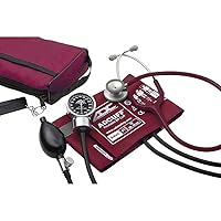 ADC 778-603-11ABD Pro's Combo III Professional Adult Pocket Aneroid/Clinician Scope Set with Prosphyg 778 Blood Pressure Sphygmomanometer, Burgundy