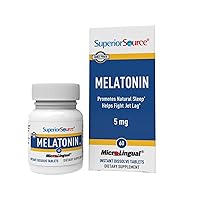 Superior Source Melatonin 5 mg Under The Tongue Quick Dissolve Micro Tablets, 60 Count, with Chamomile, Natural Sleep Support, for Adults, Non-GMO