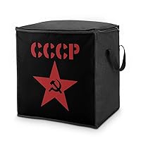Flag Soviet Union USSR Hammer and Sickle Storage Bags Breathable Clothes Storage Containers Closet Organizers with Handle