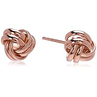 Amazon Collection Sterling Silver or Gold Plated Thick Love Knot Post Earrings
