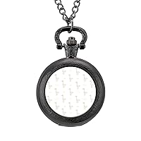 Duck Pattern Pocket Watch with Chain Vintage Pocket Watches Pendant Necklace Birthday Xmas