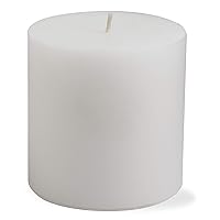 Trade Associates Group Chapel 4X4 White Pillar Paraffin Wax Candle Unscented Drip-Free Long Burning 75 Hours For Home Decor Wedding Parties 4x4 White