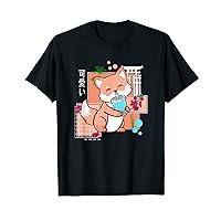 Fox Boba Bubble Tea Cute Anime Neko Kawaii for Girls T-Shirt