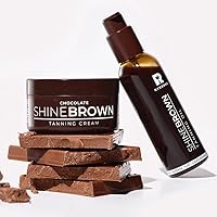 Tanning SET 2IN1, Original Shine Brown Chocolate Tanning Accelerator Cream + Chocolate Tanning Oil, With Cocoa butter, Almond Oil and Walnut oil, Perfect for Sunbed Tanning and Outdoor Sun