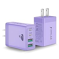 USB C Wall Charger Block 2-Pack, Aiminu 40W 4-Port PD Power Delivery Fast Type C Charging Block Plug Adapter for iPhone 15/14/13/12/11/Pro Max, XS/XR/X, iPad, Android Phones Charger Cube