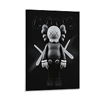 Aesthetic Kaws Black And White Poster Room Decor, Poster for Boys Room, Teen Girls Bedroom Decor, Canvas Wall Art Prints Poster Gifts Photo Picture Painting Posters Room Decor Home Decorative 24x36i