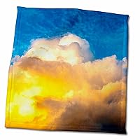 3dRose French Polynesia, Moorea. Clouds Over Island at Sunset. - Towels (twl-380509-3)