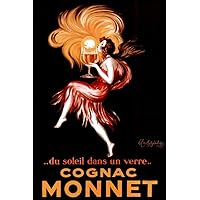 Leonetto Cappiello Cognac Monnet Sunset In A Glass Vintage French Advertising Soleil Verre Liquor Ad Woman Drinking Bottle Decoration Cool Wall Decor Art Print Poster 12x18