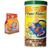 Tetra 16485 Koi Vibrance Sticks Fish Food, 2.42 Pound & Pond Flakes Complete Nutrition for Smaller Pond Fish, Goldfish and Koi Fish, 6.35 oz
