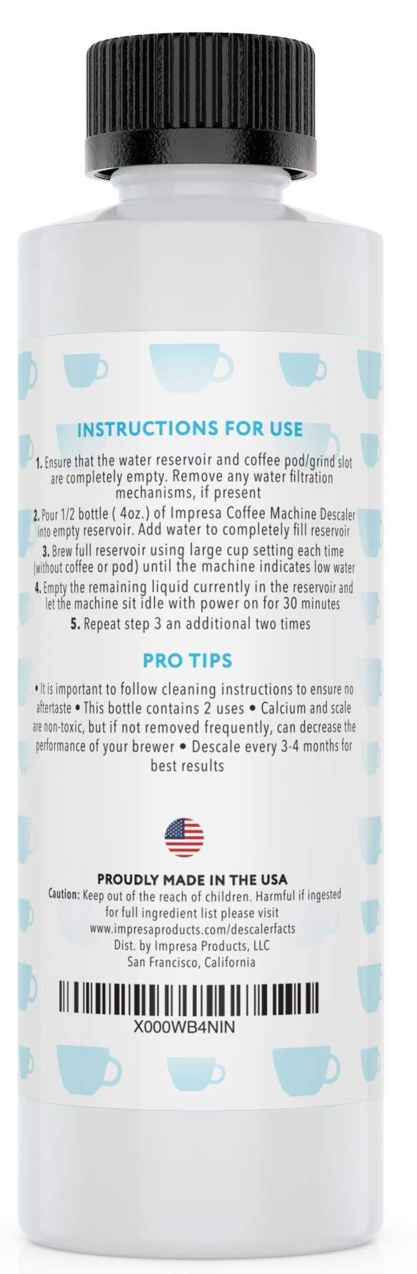 Descaler (2 Pack, 2 Uses Per Bottle) - Made in the USA - Universal Descaling Solution for Keurig, Nespresso, Delonghi and All Single Use Coffee and Espresso Machines
