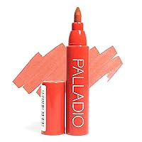 Palladio Lip Stain, Hydrating and Waterproof Formula, Matte Color Look, Longlasting All Day Wear Lip Color, Smudge Proof Natural Finish, Precise Chisel Tip Marker, Rose