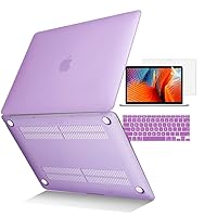 MacBook Air 11 inch Case (Models: A1370 & A1465), Plastic Hard Shell Case & Keyboard Cover & Screen Protector Compatible with Mac Book Air 11.6 inch, Matte Purple