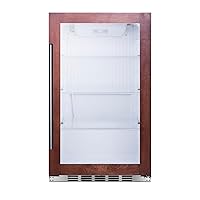 Summit Appliance SPR489OSCSSPNR Commercially Approved Shallow Depth Indoor/Outdoor Beverage Cooler for Built-in or Freestanding Use with Panel-Ready Door Trim, Glass Door and Stainless Steel Cabinet
