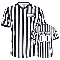 TopTie Wholesale Custom Printing V-Neck Referee Shirt Jersey Add Name and Number