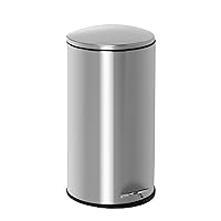 Honey-Can-Do Semi-Round Stainless Steel Step Trash Can with Lid, 30-Liter TRS-09331 Silver