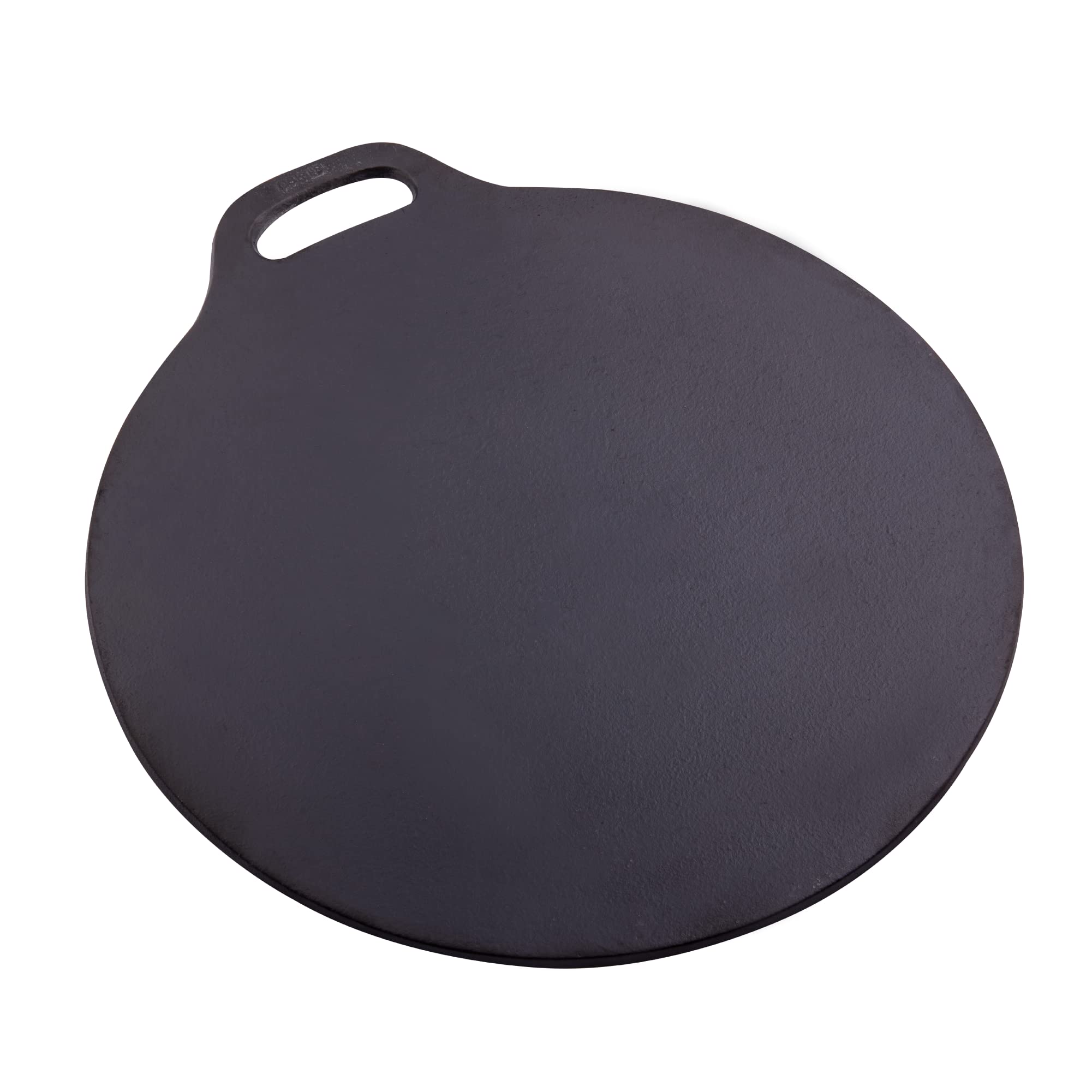 Victoria 15-Inch Cast-Iron Tawa Dosa Pan, Pizza Pan with a Loop Handle, Crepe Pan Preseasoned with Flaxseed Oil, Made in Colombia