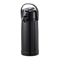 Service Ideas ECAL22PBLK Airpot with Lever, Glass and Plastic Lined, 2.2 L, Black