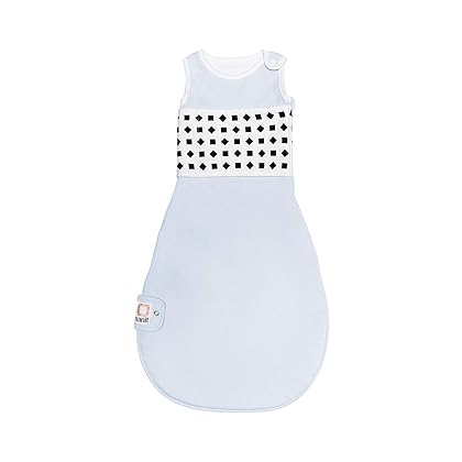 Nanit Breathing Wear Sleeping Bag – 100% Cotton Baby Sleep Sack - Works with Nanit Pro Baby Monitor to Track Breathing Motion Sensor-Free, Real-Time Alerts, Size Small, 3-6 Months, Powder Blue