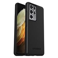 OtterBox Galaxy S21 Ultra 5G (ONLY - DOES NOT FIT non-Plus or Plus sizes) Symmetry Series Case - BLACK, ultra-sleek, wireless charging compatible, raised edges protect camera & screen