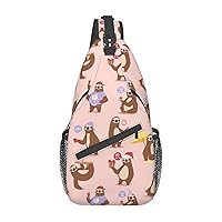 Cute Sloth Sling Backpack Multipurpose Crossbody Bag Sling Bag Daypack For Travel Hiking Sports