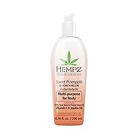 Sweet Pineapple & Honey Melon Herbal Hydrating Multi-Purpose Body Oil for Face or Body - Moisturizing Bath, Shower, or Shaving Oil for Dry or Sensitive Skin for Women & Men, 6.76 Oz