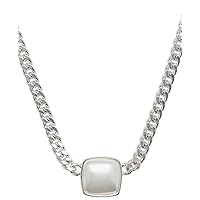 Lucky Brand Pearl Toggle Chain Necklace, Silver, One Size