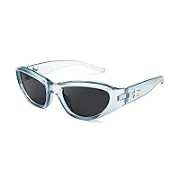 FEISEDY Y2K Wrap Around Fashion Sunglasses for Women Men Trendy Futuristic 2000s Accessories Oval Sunglasses B1088