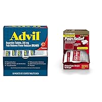 Advil 200mg Ibuprofen Tablets & GoodSense 500mg Acetaminophen Caplets - Pain Relief & Fever Reducer Medicine