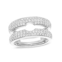 3/4 Cttw Diamond Multi-Row Solitaire Enhancer Ring In 14K Solid Gold (0.25 Cttw, I-I2) Diamond Guard Ring