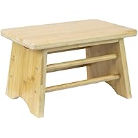 Sorbus Bamboo Step Stool - Small Wooden Stool- Bed Stool for Seniors Bedside Footrest & Potty Training Stool for Kids Toddlers, Adults, Kitchen, Bathroom, Up to 300 Lbs. Non Slip Milking Wood Stool