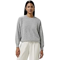 LilySilk 100% Cashmere Sweater for Women Casual Round Neck Loose Fit Drop Shoulder Relaxed Fit Pullover for Winter