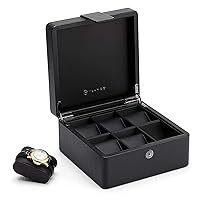 Storage box Watch Storage Box, Leather Wooden Travel Watch Display Case Holder Organizer Box with 6 Removable Watch Pillow for Jewellry Jewelry storage box (Color : Lattice Black)