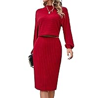 Short Skirts Women Spring Autumn Elegant Solid Long-Sleeved Top Knee Length Dress Casual Women's Clothing