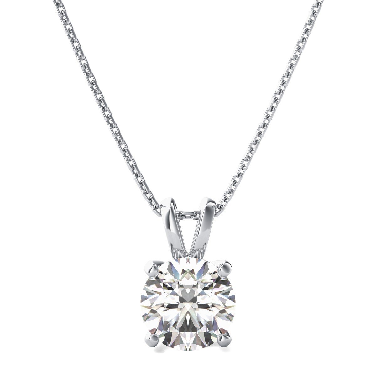 3.0 ct Brilliant Round Cut Stunning Genuine Moissanite Ideal VVS1 D Solitaire Pendant Necklace With 18