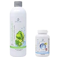 Liquid Chlorophyll Supergreens (16oz) and Omega-3 Fish Oil (60 caps) Bundle
